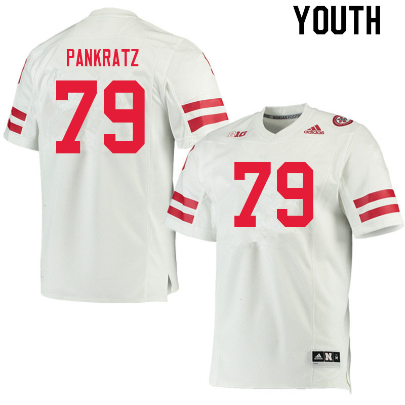 Youth #79 Spencer Pankratz Nebraska Cornhuskers College Football Jerseys Sale-White - Click Image to Close